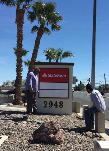Installation of State Farm Monument Sign